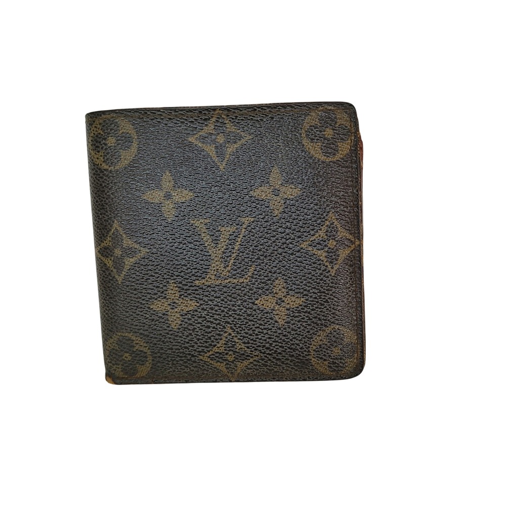 Louis Vuitton Monogram Bifold Wallet Brown Canvas Vintage Made in France M61665